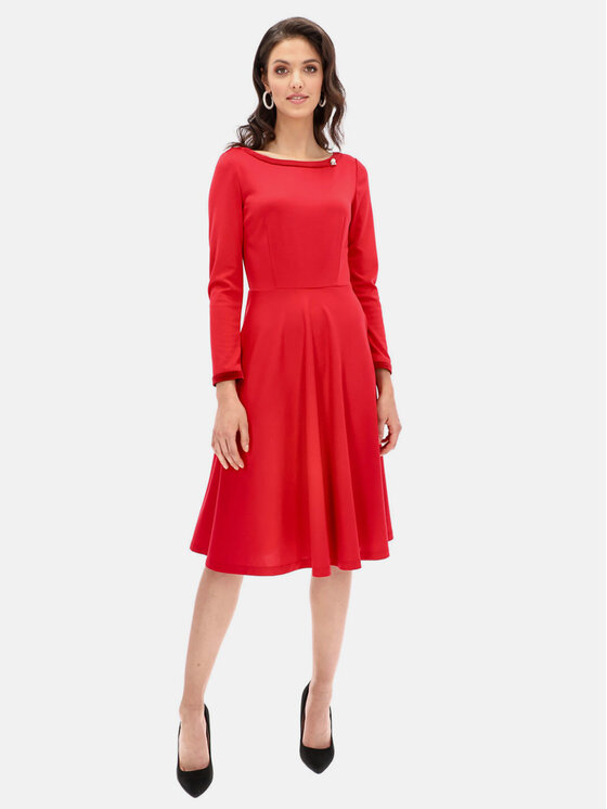 L’AF L’AF Sukienka koktajlowa Luisa Czerwony Slim Fit