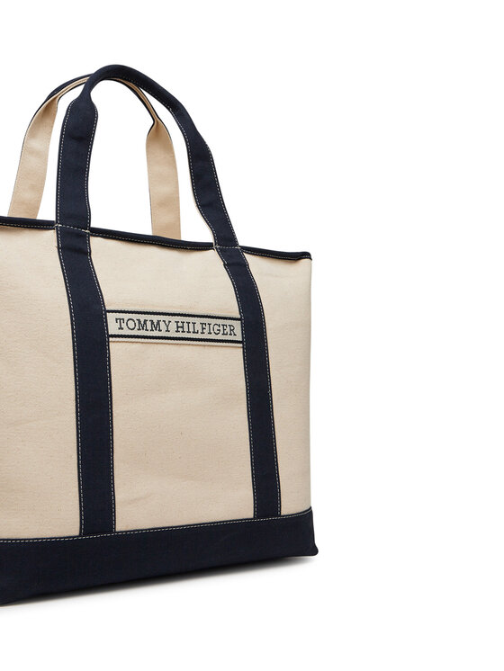 Tommy Hilfiger Tommy Hilfiger Τσάντα Th Summer Canvas Tote AW0AW17421 Μπεζ