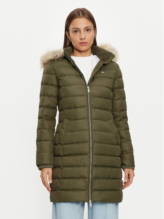Tommy Jeans Tommy Jeans Geacă din puf Essential DW0DW18864 Verde Slim Fit