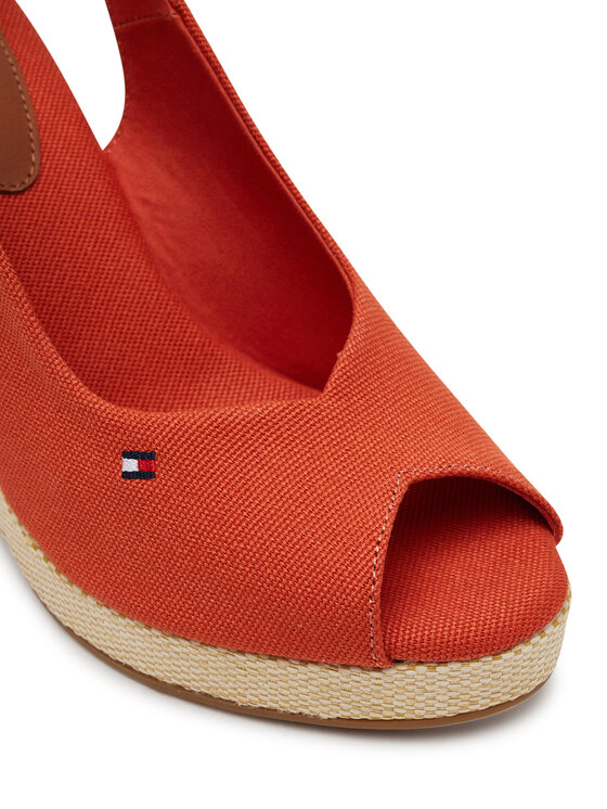 Tommy Hilfiger Tommy Hilfiger Espadryle Flag High Wedge Espad Slingback FW0FW08597 Pomarańczowy