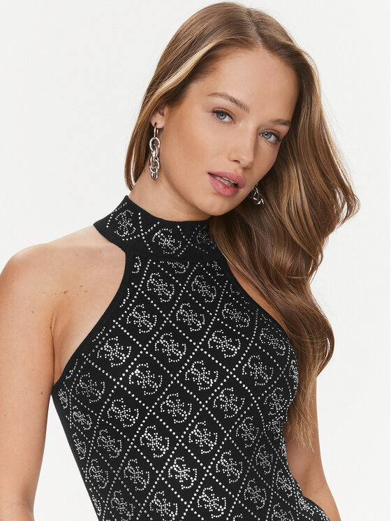 Guess Guess Top Celeste W4RR57 Z2YK2 Schwarz Slim Fit