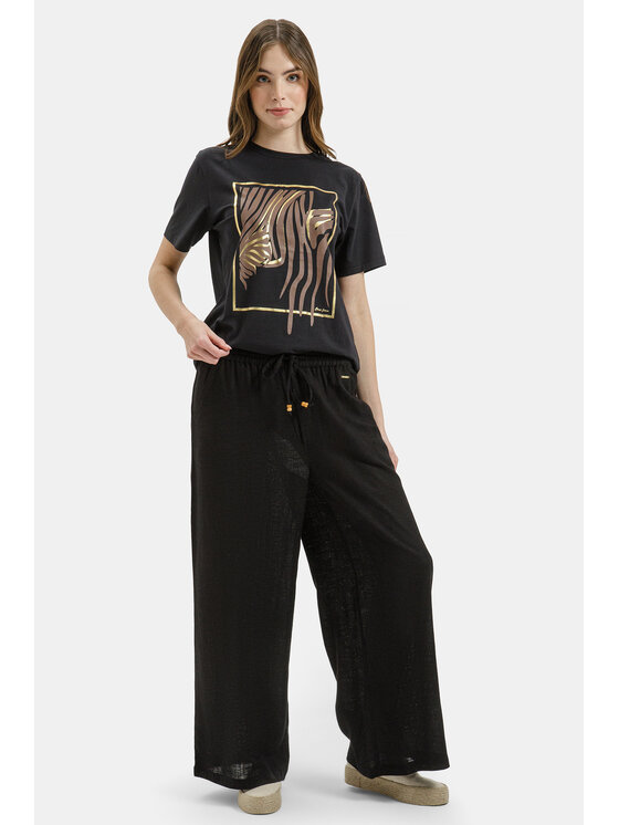 Cross Jeans Cross Jeans Spodnie materiałowe 80171-020 Czarny