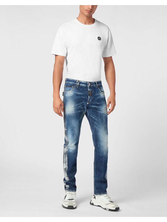 PHILIPP PLEIN PHILIPP PLEIN Jeansy 21677 Błękitny Straight Leg