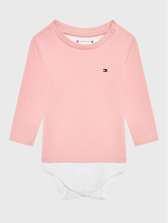 Tommy Hilfiger Dječje Body Baby Solid KN0KN01408 Ružičasta Regular Fit