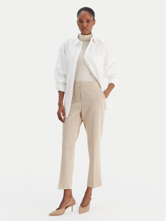 BOSS BOSS Kalhoty z materiálu Tapria 50555740 Béžová Slim Fit