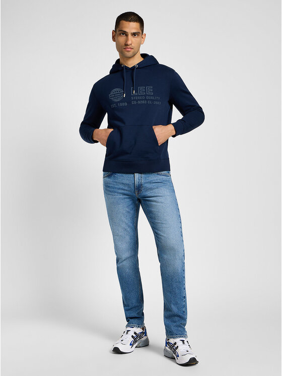 Lee Lee Bluza SEASONAL HOODIE Niebieski Regular Fit