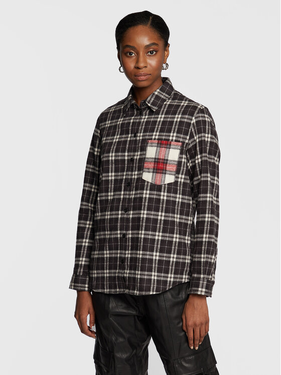 The Kooples Риза FCCL25040K Черен Regular Fit