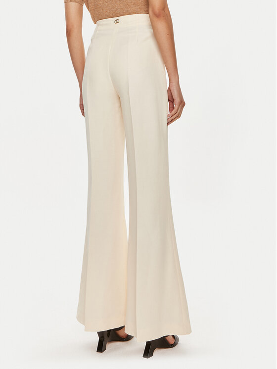 TWINSET TWINSET Spodnie materiałowe 241TT2104 Beżowy Wide Leg