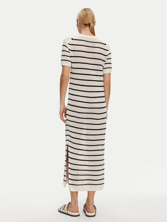 Tommy Hilfiger Tommy Hilfiger Poletna obleka Pointelle WW0WW44489 Bež Slim Fit