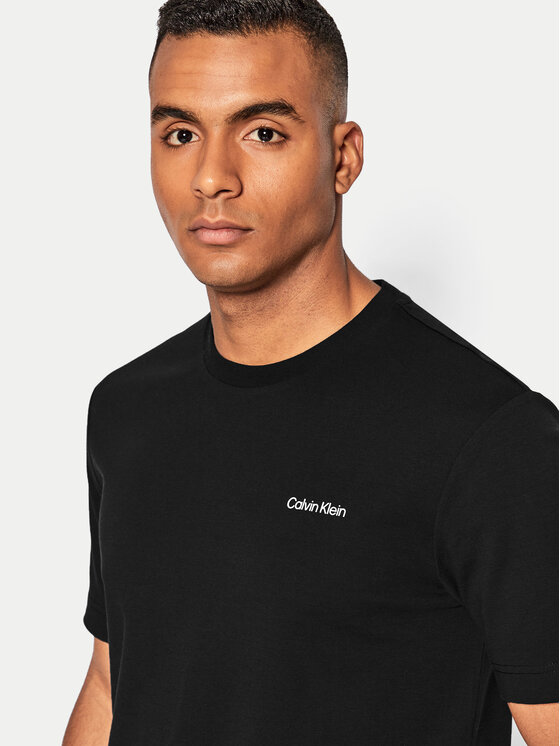 Calvin Klein Calvin Klein Tričko Micro Logo Interlock K10K109894 Čierna Regular Fit