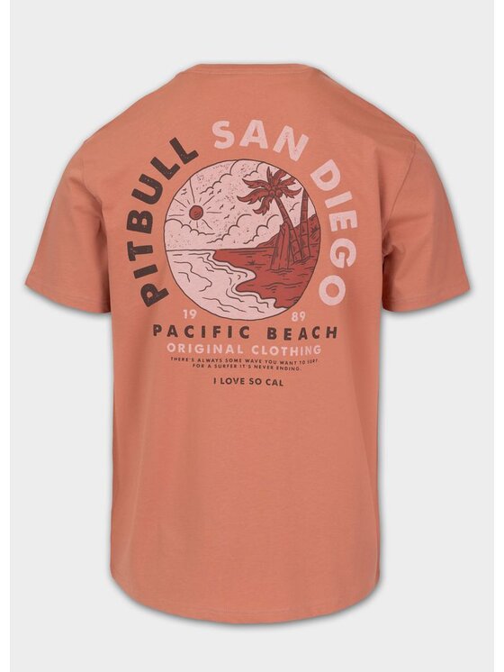PITBULL PITBULL T-Shirt Koszulka męska PLANET SURF 3XL Pomarańczowy Regular Fit