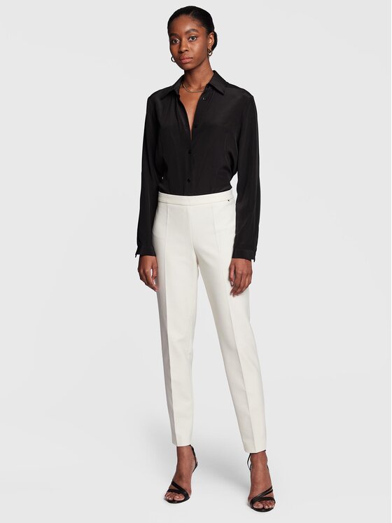 Pantaloni di tessuto Tiluna 50472636 Écru Regular