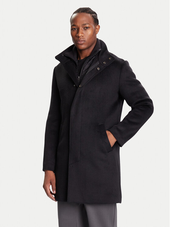 Guess Guess Kevad-sügis mantel M4BL30 WGJ82 Must Regular Fit