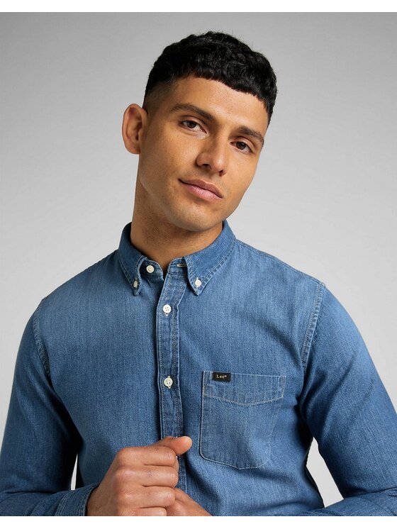 Lee Lee Camicia BUTTON DOWN Blu Regular Fit