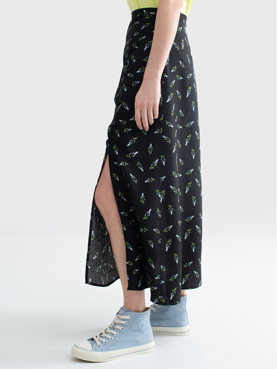 BIG STAR BIG STAR Spódnica midi DANNA_906_120 Czarny Basic Fit