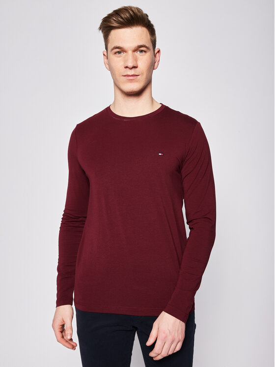 Tommy Hilfiger Longsleeve Stretch Tee MW0MW10804 Vișiniu Slim Fit