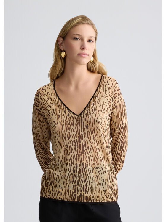 Sweter Liu Jo, Rozmiar XL, Brązowy, WA5476MA24OM9550