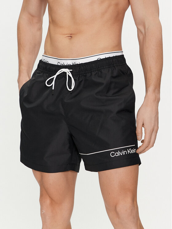 Calvin Klein Swimwear Pantaloni scurți pentru înot KM0KM00957 Negru Regular Fit