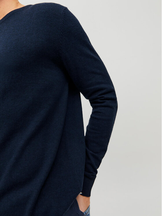 Jack & Jones Jack & Jones Sweter Emil 12208364 Granatowy Regular Fit