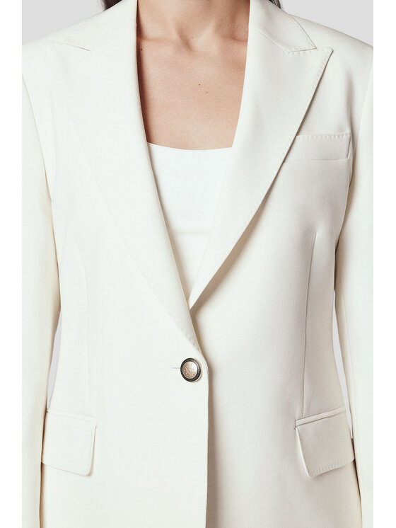 Lancerto Lancerto Marynarka Albana MA073125000005 Écru Slim Fit