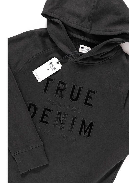 Mustang Mustang Felpa APPLICATION HOODIE Grigio Regular Fit