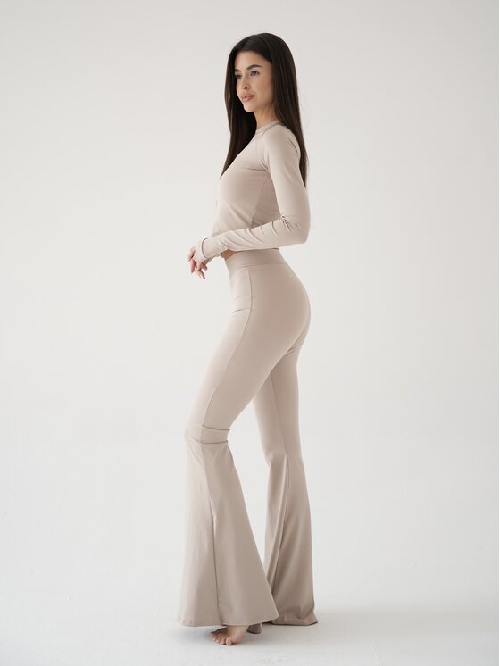 MissDenim MissDenim Longsleeve Soft Touch Beżowy Second Skin Fit