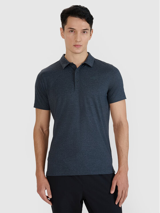 4F 4F Polo MULTI ACTIVE Szary ciemny Regular Fit