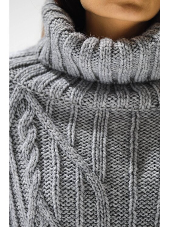 Awama Awama Sweter A477 Szary Basic Fit