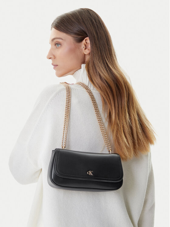 Calvin Klein Calvin Klein Дамска чанта Ck Convertible Chain Small Bag LV04F3172G Черен