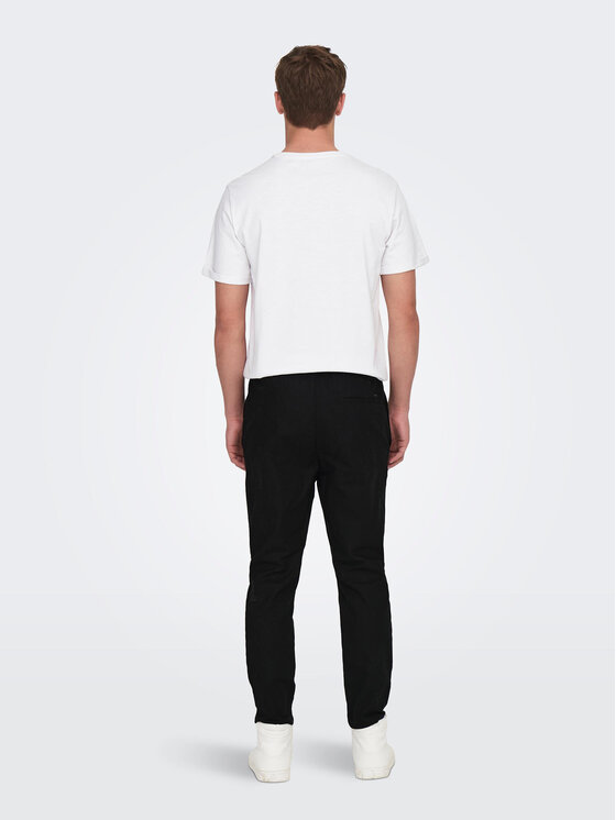 Only & Sons Only & Sons Auduma bikses 22024966 Melns Tapered Fit