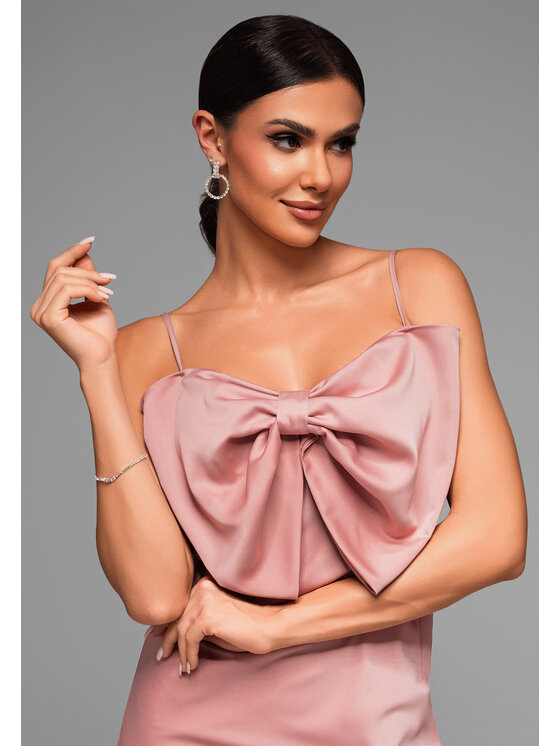 Ombre Ombre Sukienka wieczorowa LA-OM-DLR071 Różowy Regular Fit