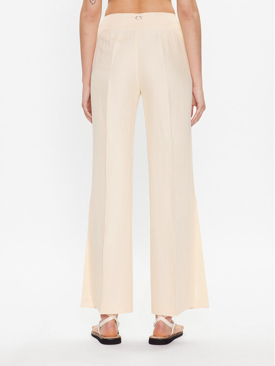 TWINSET TWINSET Hlače iz tkanine 231TT2776 Écru Regular Fit