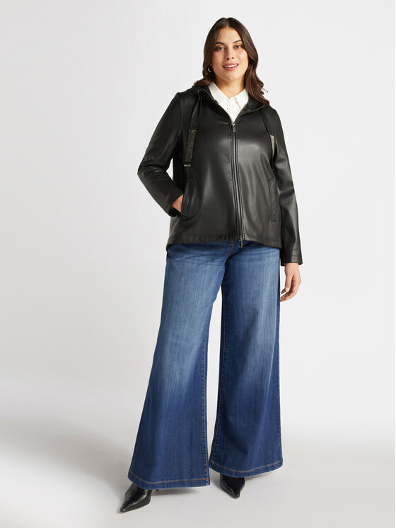 Fiorella Rubino Fiorella Rubino Kurtka z imitacji skóry R344T001201N033 Czarny A-Line Fit