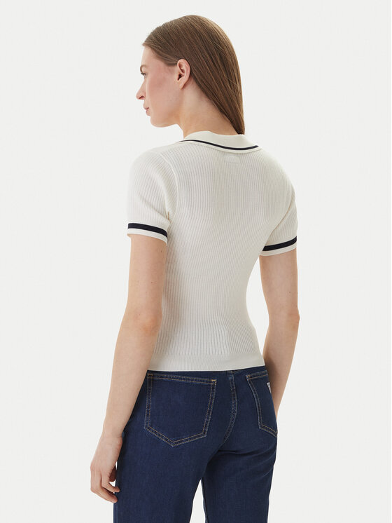 Guess Jeans Guess Jeans Пуловер W6GRZ1 Z3P32 Екрю Slim Fit