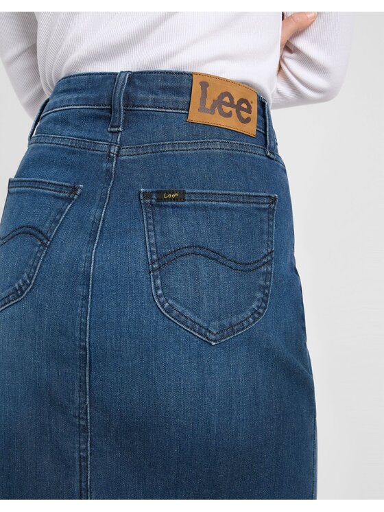 Lee Lee Koszula MIDI SKIRT Niebieski Regular Fit