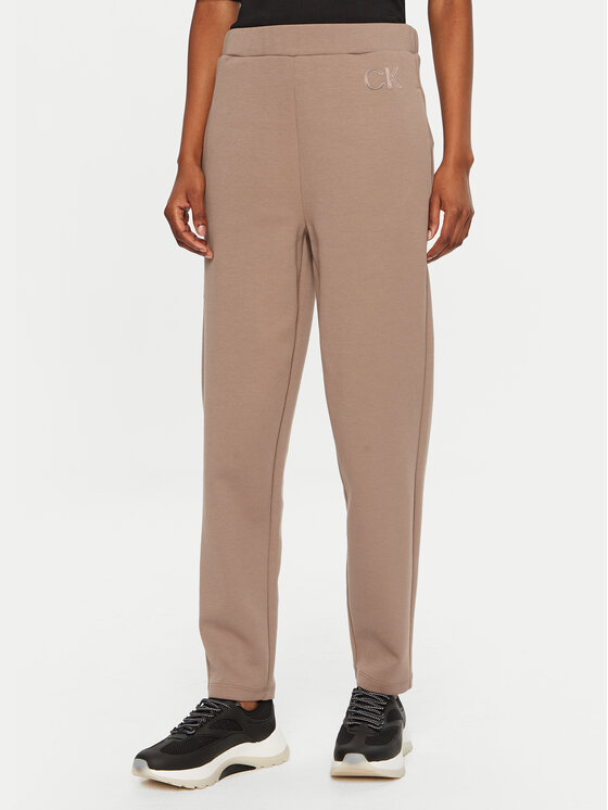 Calvin Klein Calvin Klein Dressipüksid Satin K20K207945 Beež Slim Fit