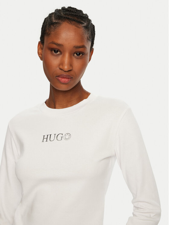 HUGO HUGO Bluzka Della 50537288 Biały Slim Fit