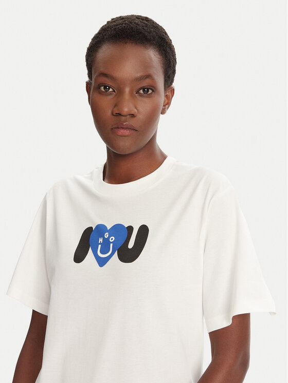 HUGO HUGO Tricou Vintage 50545053 Écru Loose Fit