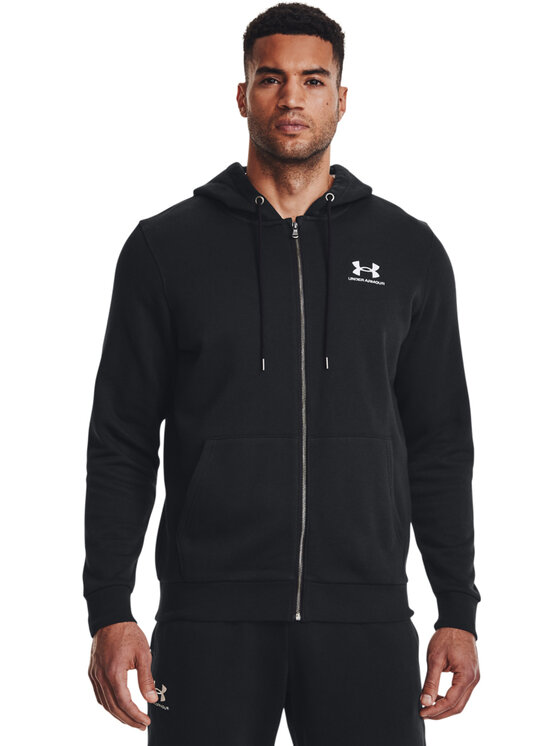 Under Armour Džemperis ar kapuci UA Essential Fleece FZ Hood 1373881 Melns Regular Fit