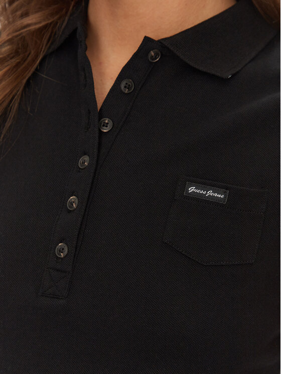 Guess Jeans Guess Jeans Tricou polo W5GP24 KCYR1 Negru Regular Fit