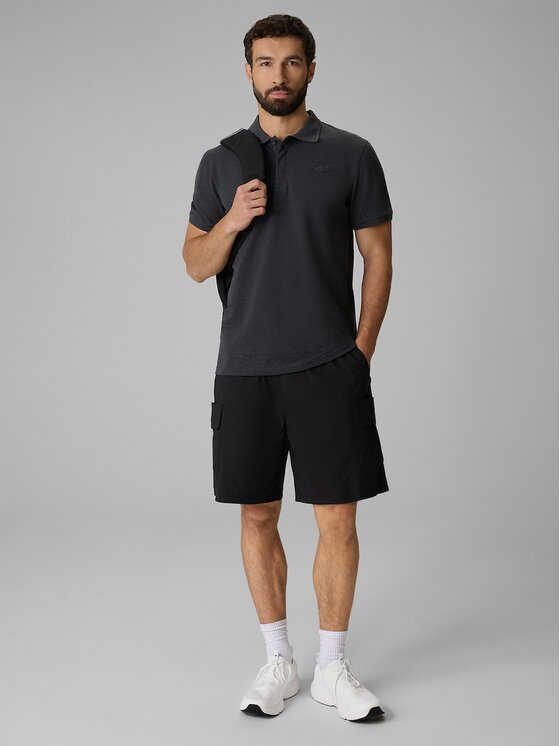 4F 4F Polo 4FRSS26TPTSM0899-23M Szary Regular Fit