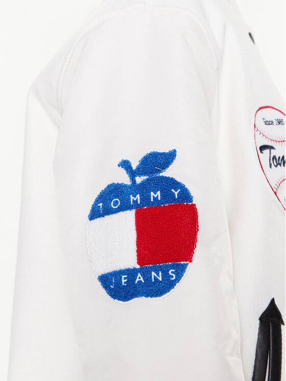 Tommy Jeans Tommy Jeans Kurtka bomber Letterman DW0DW14940 Biały Oversize