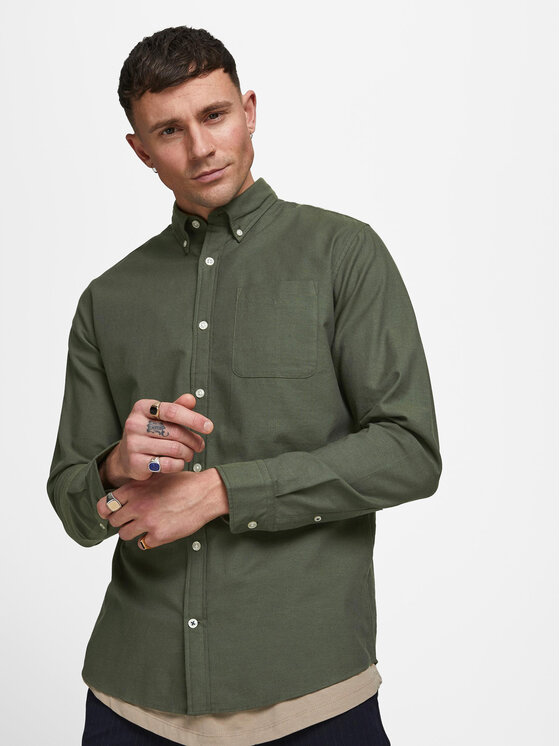 Jack & Jones Jack & Jones Koszula 12182486 Zielony Slim Fit