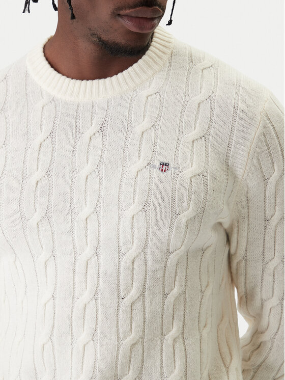 Gant Gant Sveter 8050213 Écru Regular Fit