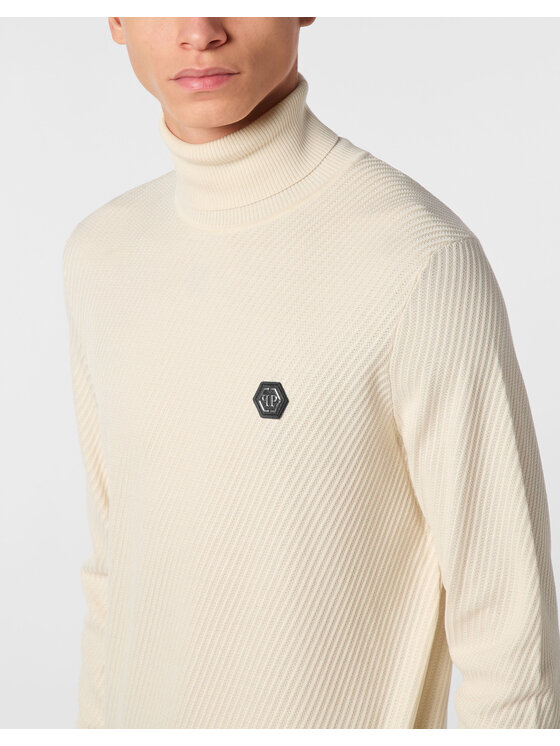 PHILIPP PLEIN PHILIPP PLEIN Longsleeve 26965 Biały Regular Fit