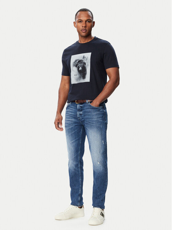 BOSS BOSS Тишърт 50571288 Тъмносин Regular Fit