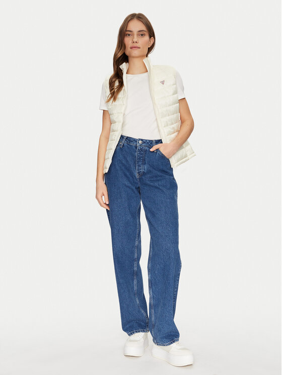Guess Jeans Guess Jeans Liemenė W5RN55 WHAB2 Écru Regular Fit