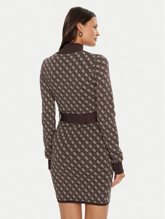 Guess Guess Úpletové šaty Lise W4BK43 Z37K0 Hnedá Regular Fit