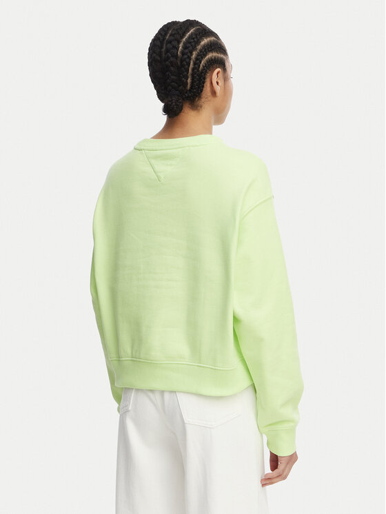 Tommy Jeans Tommy Jeans Džemperis ar kapuci Athleisure Metallic DW0DW22996 Gaiši zaļa Relaxed Fit