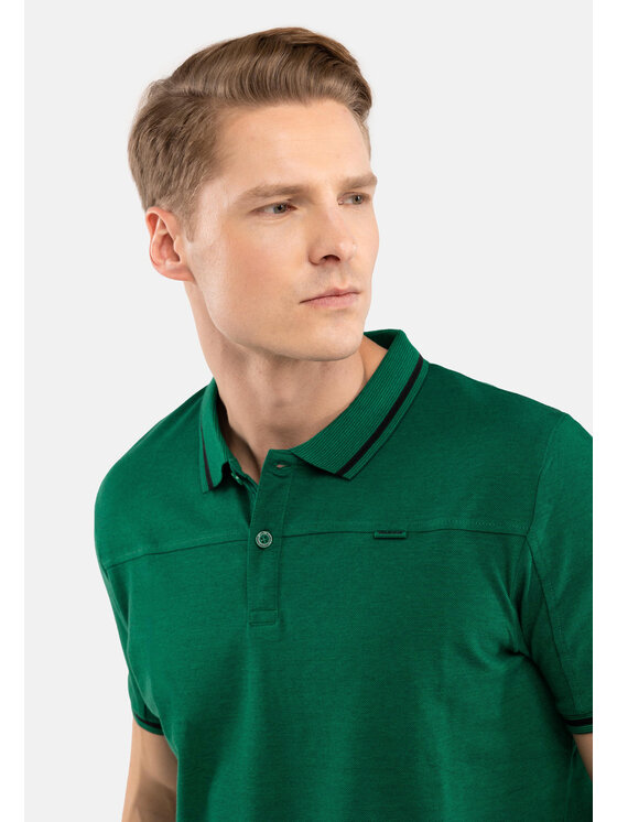 Volcano Volcano Polo O-SALLY Zielony Regular Fit